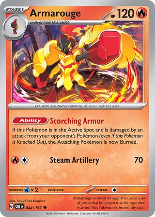 Armarouge - Obsidian Flames - 044/197 - Non Holo - Near Mint - Uncommon - #936