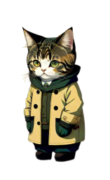 Cute Cat in a Raincoat Desktop Icon