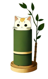 Cute Bamboo Cat Desktop Icon