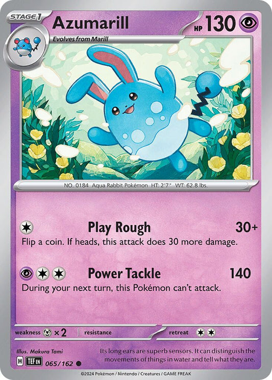 Azumarill - Temporal Forces - 065/162 - Non Holo - Near Mint - Common - #184