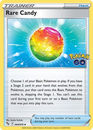 Rare Candy - Pokémon GO - 069/078 - Non Holo - Near Mint - Uncommon