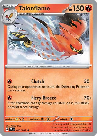 Talonflame - Paldea Evolved - 030/193 - Non Holo - Near Mint - Uncommon - #663