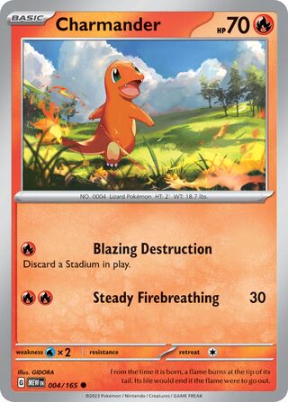 Charmander - 151 - 004/165 - Non Holo - Near Mint - Common - #004