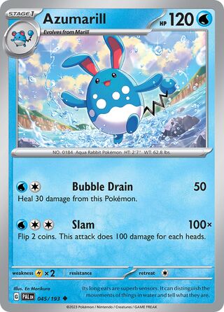 Azumarill - Paldea Evolved - 045/193 - Non Holo - Near Mint - Uncommon - #184