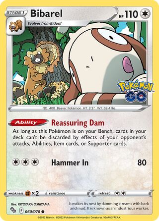 Bibarel - Pokémon GO - 060/078 - Non Holo - Near Mint - Common - #400