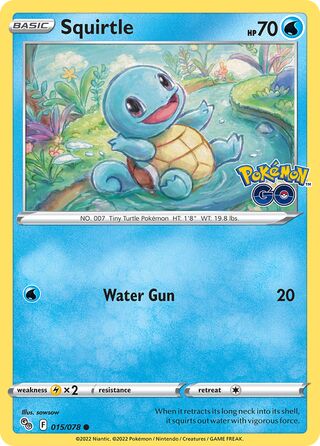 Squirtle - Pokémon GO - 015/078 - Non Holo - Near Mint - Common - #007