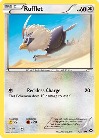 Rufflet - Steam Siege - 92/114 - Non Holo - Good - Common - #627