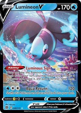 Lumineon V - Brilliant Stars - 040/216 - Full Art - Near Mint - Holo Rare V - #457