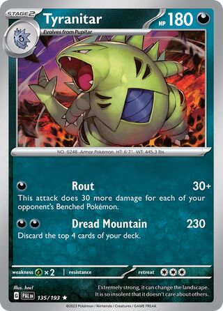 Tyranitar - Paldea Evolved - 135/193 - Holo - Near Mint - Rare - #248