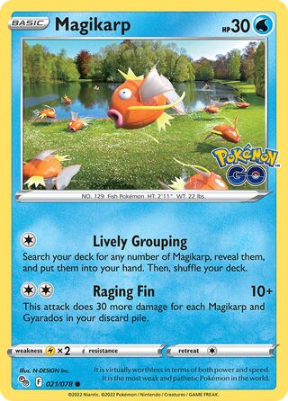 Magikarp - Pokémon GO - 021/078 - Non Holo - Near Mint - Common - #129