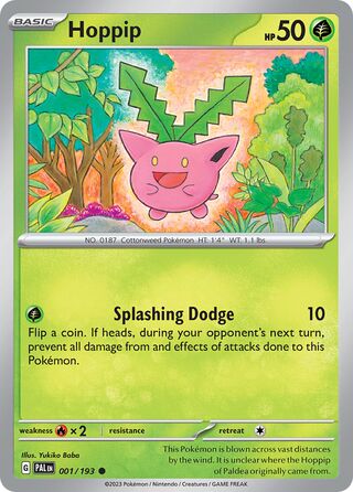 Hoppip - Paldea Evolved - 001/193 - Non Holo - Near Mint - Common - #187