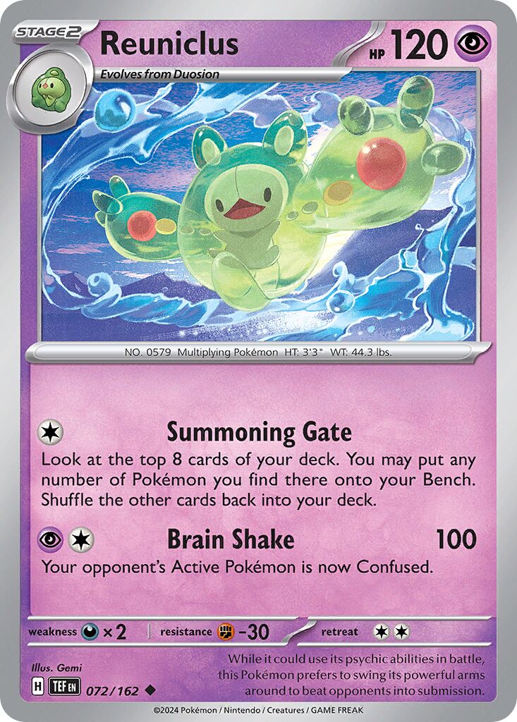 Reuniclus - Temporal Forces - 072/162 - Non Holo - Near Mint - Uncommon - #579