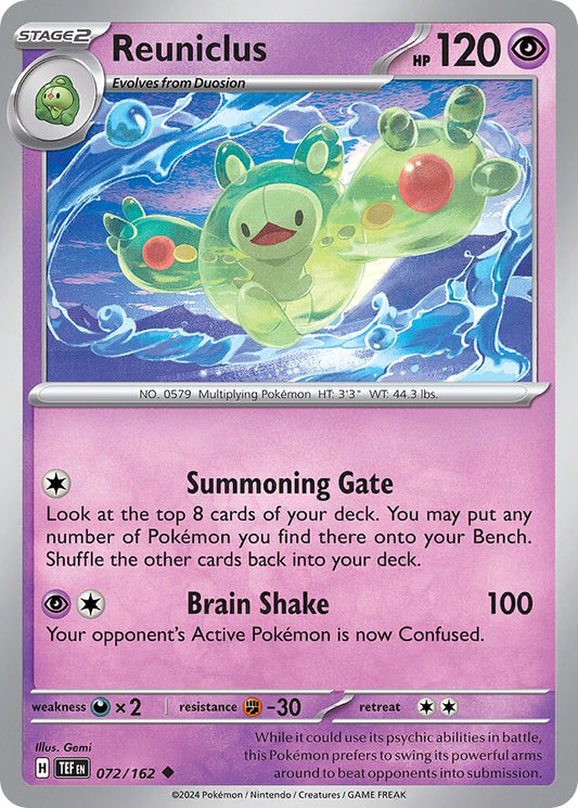 Reuniclus - Temporal Forces - 072/162 - Non Holo - Near Mint - Uncommon - #579