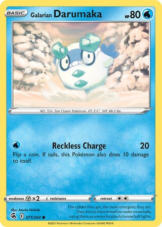 Galarian Darumaka - Fusion Strike - 071/264 - Non Holo - Near Mint - Common - #554