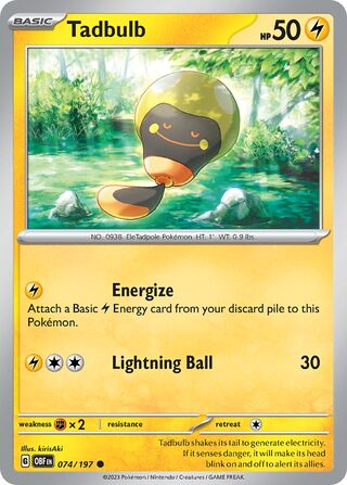 Tadbulb - Obsidian Flames - 074/197 - Non Holo - Near Mint - Common - #938