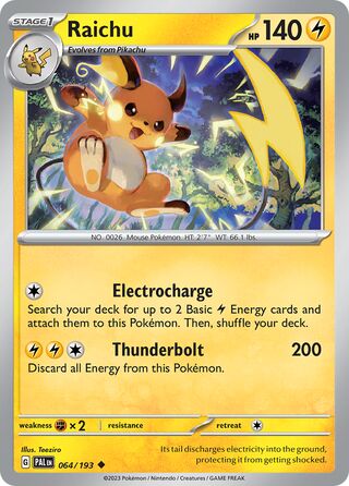 Raichu - Paldea Evolved - 064/193 - Non Holo - Near Mint - Uncommon - #026