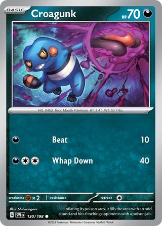 Croagunk - Scarlet & Violet - 130/198 - Non Holo - Near Mint - Common - #453