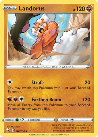 Landorus - Fusion Strike - 148/264 - Holo - Near Mint - Rare Holo - #645