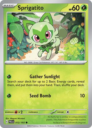 Sprigatito - Paldea Evolved - 012/193 - Non Holo - Near Mint - Common - #906