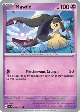 Mawile - Obsidian Flames - 089/197 - Non Holo - Near Mint - Common - #303