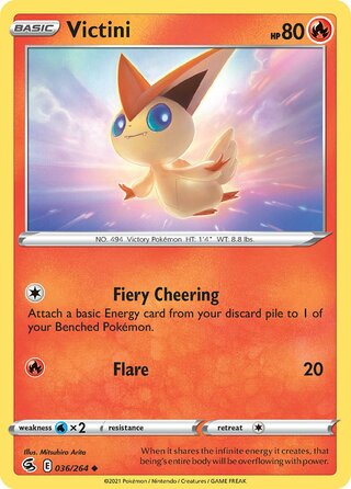 Victini - Fusion Strike - 036/264 - Non Holo - Near Mint - Uncommon - #494