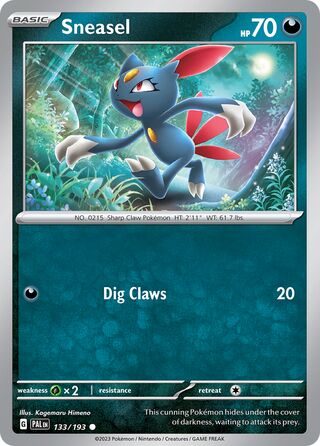 Sneasel - Paldea Evolved - 133/193 - Non Holo - Near Mint - Common - #215