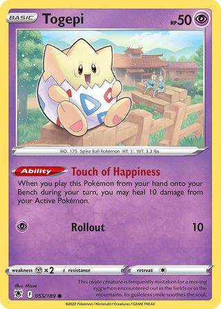 Togepi - Astral Radiance - 055/189 - Non Holo - Near Mint - Common - #175