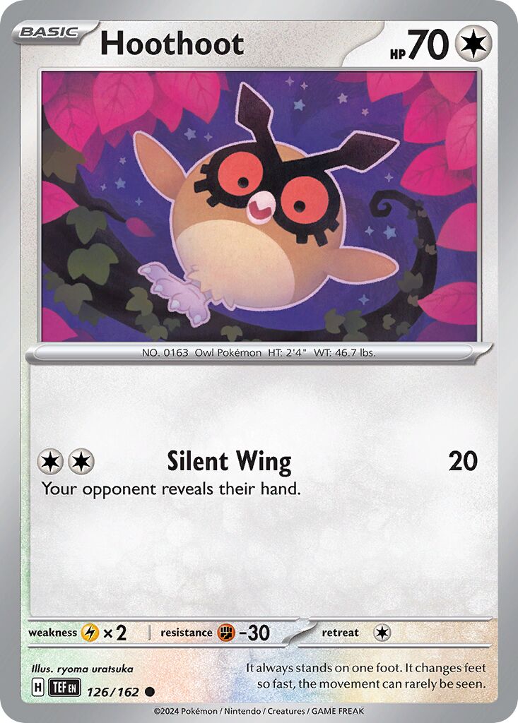 Hoothoot - Temporal Forces - 126/162 - Non Holo - Near Mint - Common - #163