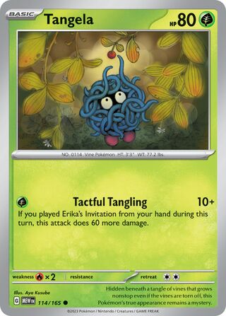 Tangela - 151 - 114/165 - Non Holo - Near Mint - Common - #114