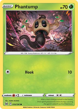 Phantump - Lost Origin - 016/196 - Non Holo - Near Mint - Common - #708