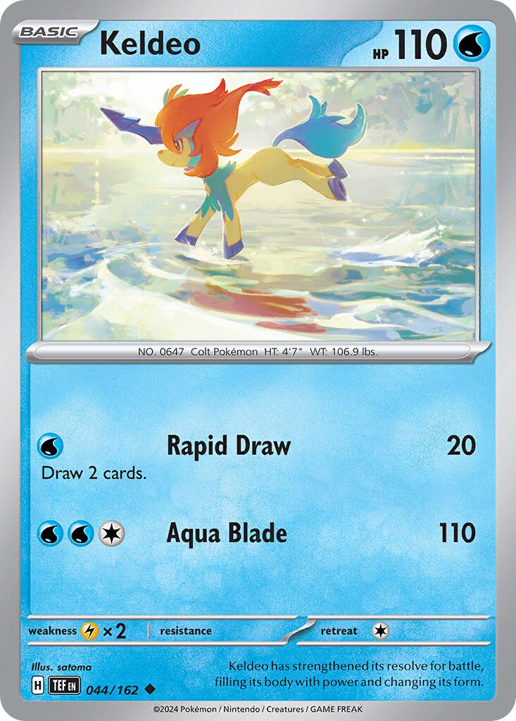 Keldeo - Temporal Forces - 044/162 - Non Holo - Near Mint - Uncommon - #647