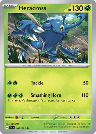 Heracross - Paldea Evolved - 006/193 - Non Holo - Near Mint - Uncommon - #214