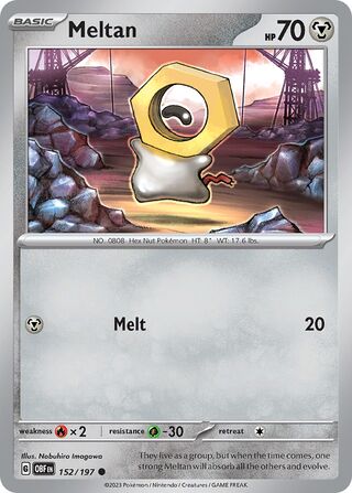 Meltan - Obsidian Flames - 152/197 - Non Holo - Near Mint - Common - #808