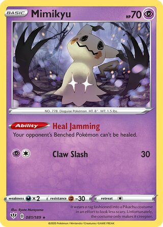 Mimikyu - Darkness Ablaze - 081/189 - Holo - Near Mint - Rare - #778