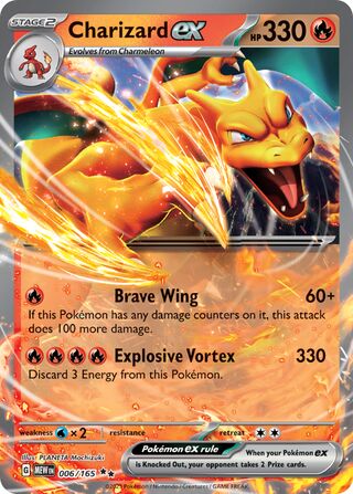 Charizard EX - 151 - 006/165 - Holo - Near Mint - Double Rare - #006