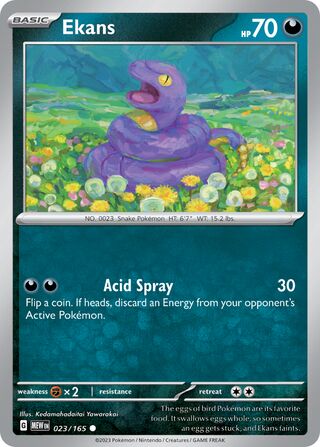 Ekans - 151 - 023/165 - Non Holo - Near Mint - Common - #023