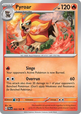 Pyroar - Paldea Evolved - 032/193 - Non Holo - Near Mint - Uncommon - #668