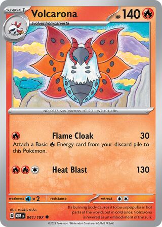 Volcarona - Obsidian Flames - 041/197 - Non Holo - Near Mint - Uncommon - #637