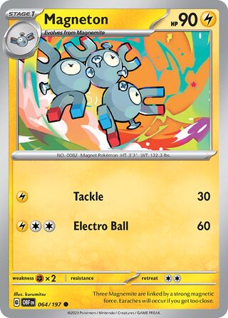 Magneton - Obsidian Flames - 064/197 - Non Holo - Near Mint - Common - #082