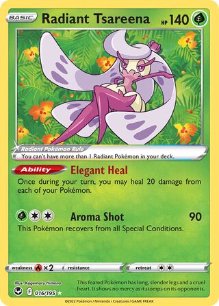 Radiant Tsareena - Silver Tempest - 016/195 - Holo - Near Mint - Radiant Rare - #763