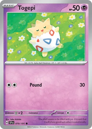 Togepi - Surging Sparks - 070/191 - Reverse Holo - Near Mint - Common - #175