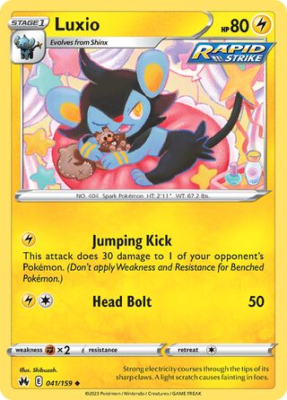 Luxio - Crown Zenith - 041/159 - Non Holo - Near Mint - Uncommon - #404