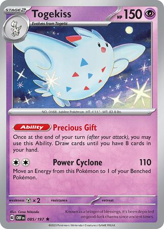 Togekiss - Obsidian Flames - 085/197 - Holo - Near Mint - Rare - #468