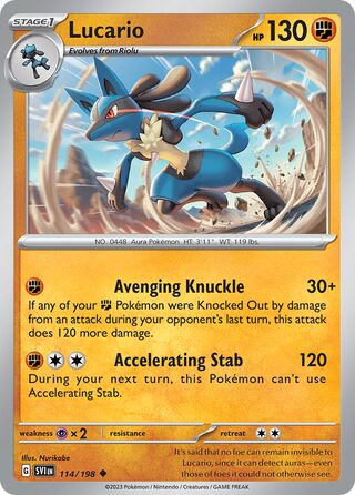 Lucario - Scarlet & Violet - 114/198 - Non Holo - Near Mint - Uncommon - #448