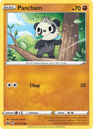 Pancham - Crown Zenith - 072/159 - Non Holo - Near Mint - Common - #674