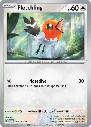 Fletchling - Paldea Evolved - 163/193 - Non Holo - Near Mint - Common - #661