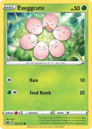 Exeggcute - Brilliant Stars - 001/216 - Non Holo - Near Mint - Common - #102