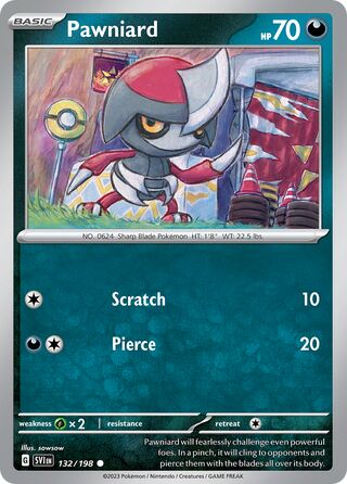 Pawniard - Scarlet & Violet - 132/198 - Non Holo - Near Mint - Common - #624