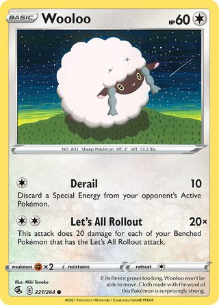 Wooloo - Fusion Strike - 221/264 - Non Holo - Near Mint - Common - #831