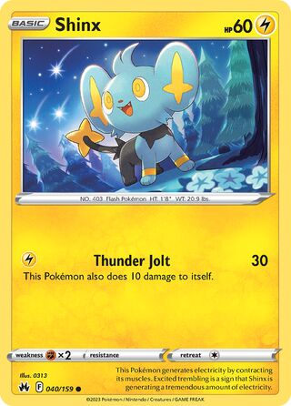 Shinx - Crown Zenith - 040/159 - Non Holo - Near Mint - Common - #403